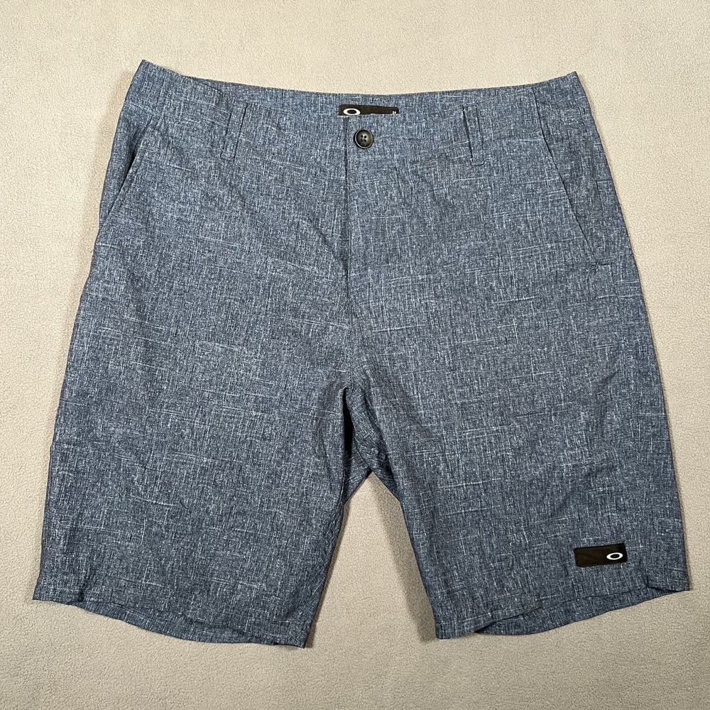 Oakley Men's 34 Heather Blue Regular Fit Hybrid Walk Board Shorts Quick Dry